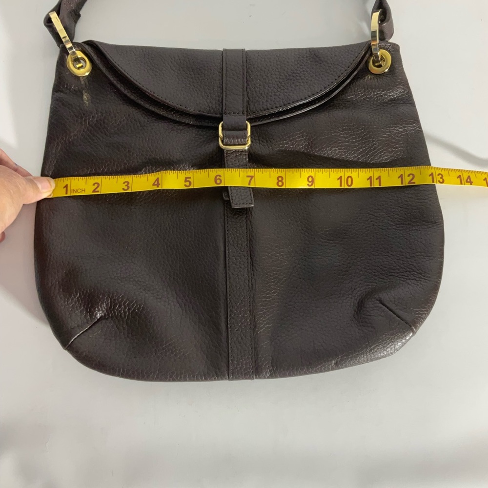 Barr and Barr New York Pebbled Brown Leather Bag Gold Hardware Shoulder Bag - Picture 12 of 15